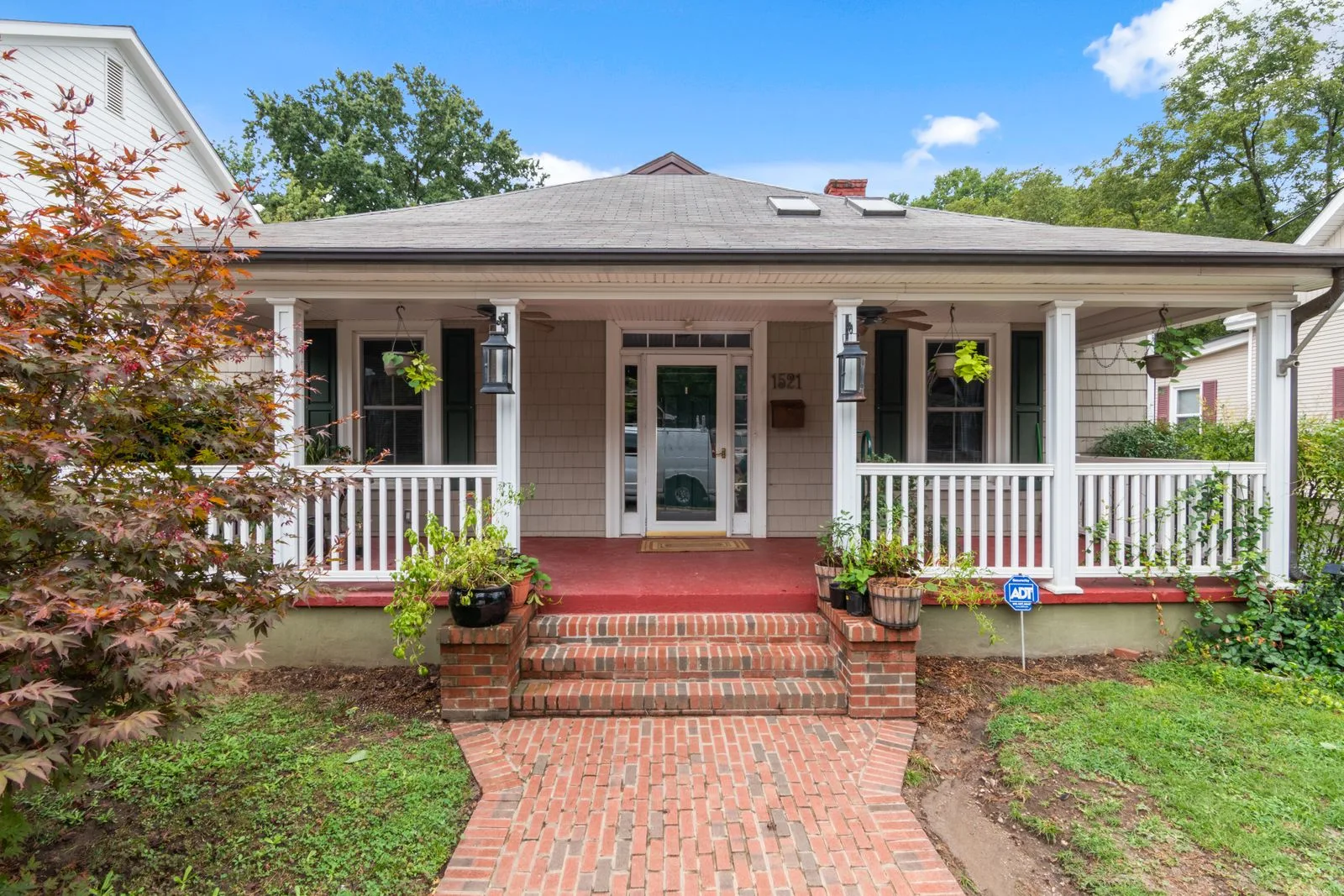 A welcoming front porch and garden